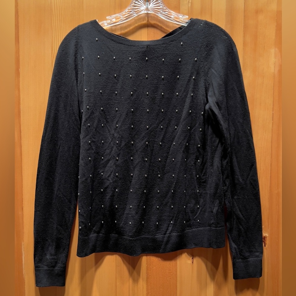 Akris punto Black Sweater with Studded Details